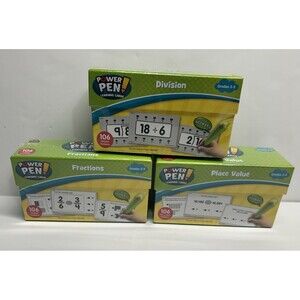 Power Pen Learning Cards Fractions Place Value Division Grades 2-4 and 3-5 Math